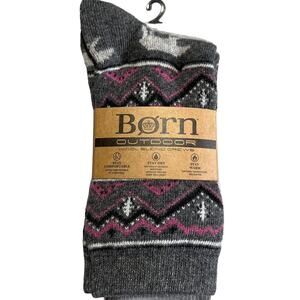 Born Outdoor 4 Pack Wool Blend Boot Socks